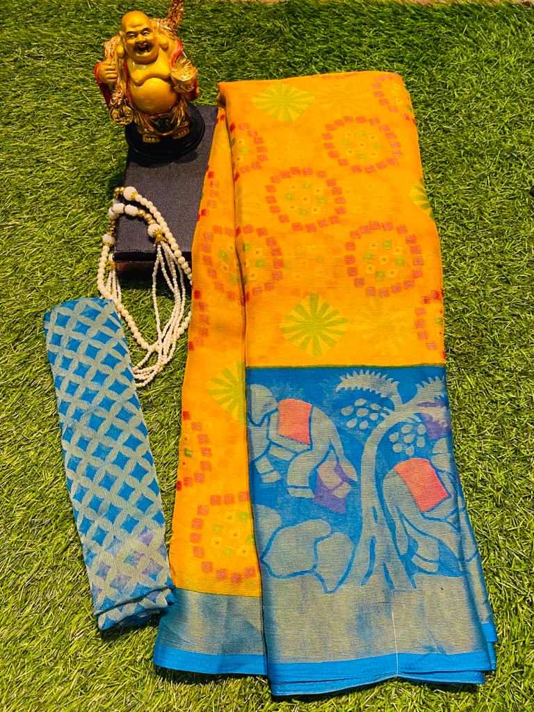 Monalisha 60 Casual Wear Printed Designer Chiffon Brasso Saree Collection